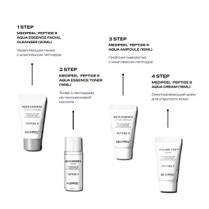 MEDIPEEL Peptide 9 Aqua Essence Trial Kit Набор миниатюр с пептидами (20ml+15ml*2+15g)